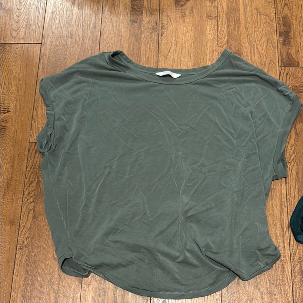 Lucky Brand Green Sleeveless Boxy Tee